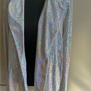 Silver Sequin Blazer 1X